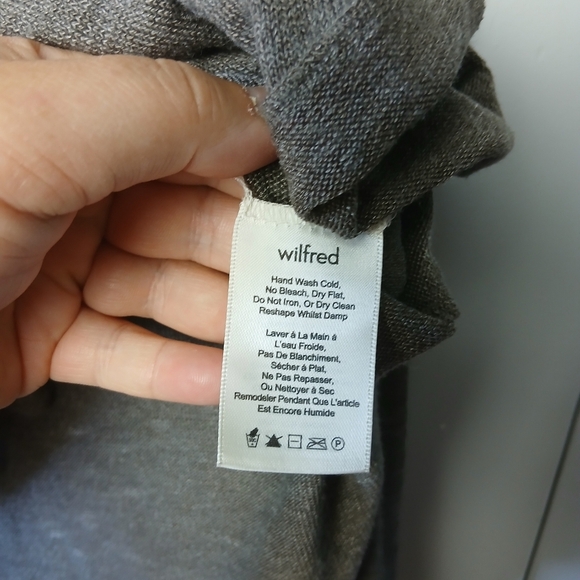 WILFRED ARITZIA See-through Women Long Sleeve Shirt V-Neck Brown XXS - Picture 6 of 11